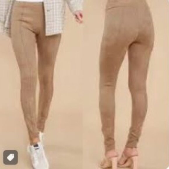 Spanx Faux Suede Leggings - Caramel - Size M - EUC - Picture 1 of 7
